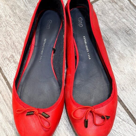 Gap Ballet Flats in Bright Red Women's size 10 - Picture 3 of 6